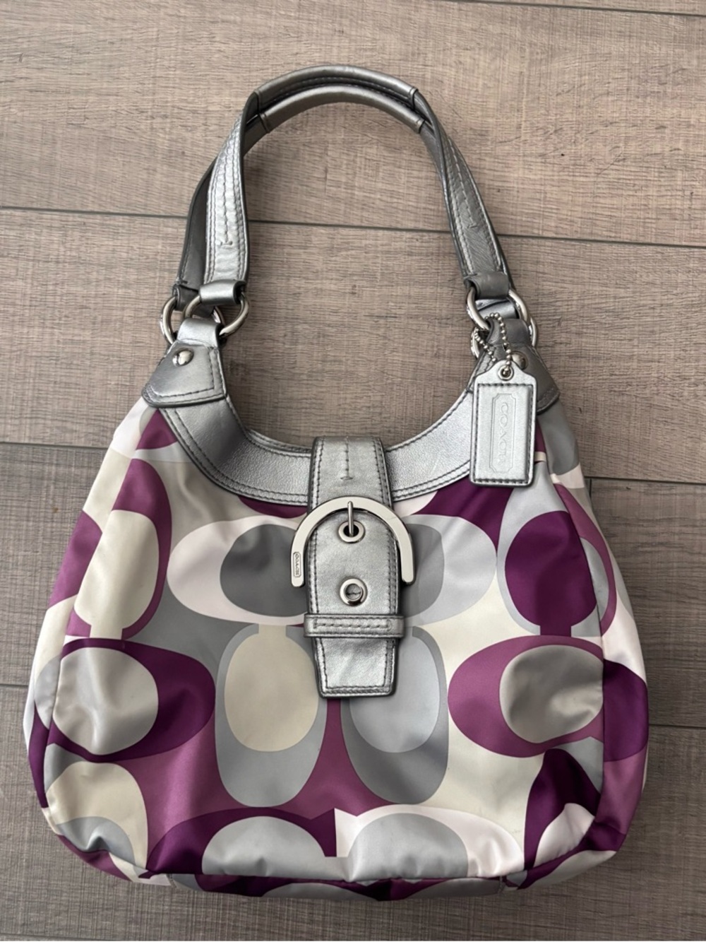 💟Vintage Coach Soho Scarf Print Hobo Bag💟